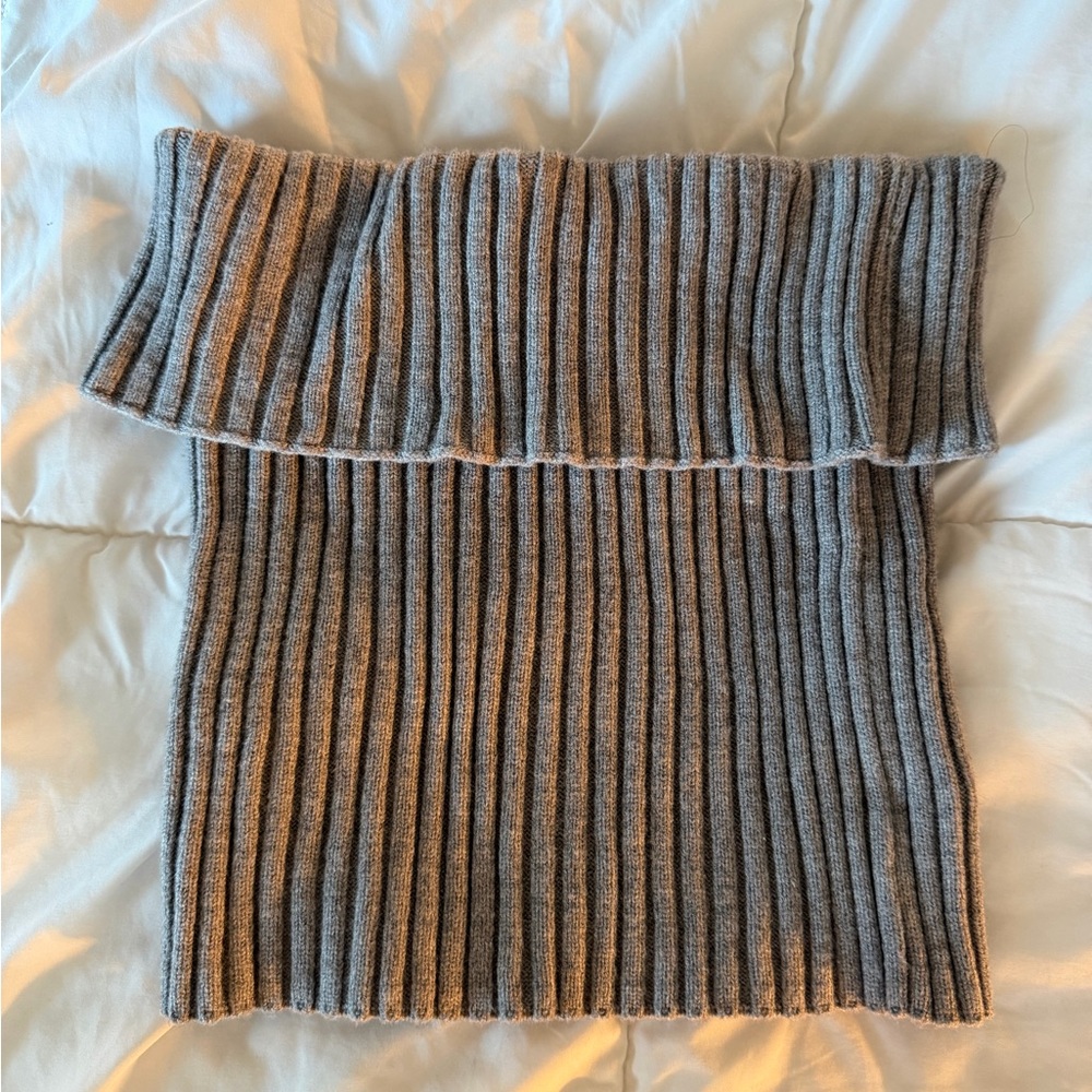 Superdown Gray Ribbed tube top or skirt